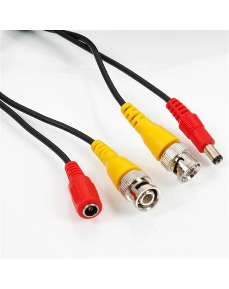 165ft/50m BNC DC Extension Cable for Surveillance System Black and Yellow and Red